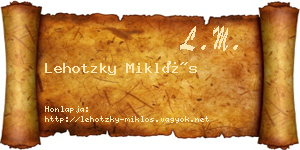 Lehotzky Miklós névjegykártya