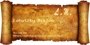 Lehotzky Miklós névjegykártya