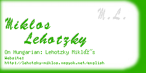 miklos lehotzky business card